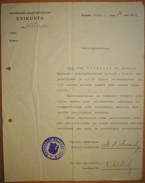 todistus 1937